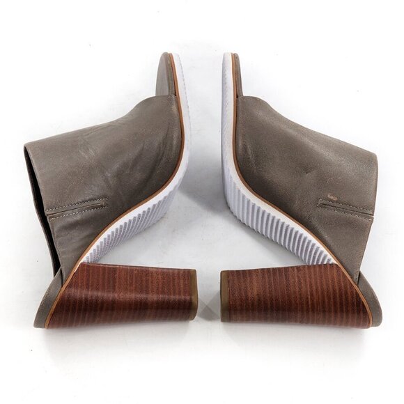 TIBI Bee Mules in Storm Gray Leather Open Toe - Picture 8 of 11
